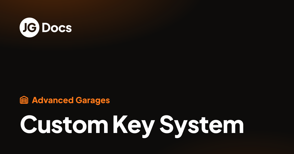 Script Key System Custom Key System | JG Scripts Docs
