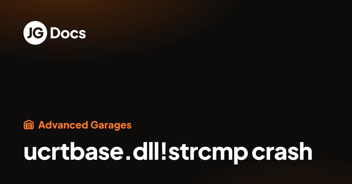 ucrtbase.dll!strcmp crash | JG Scripts Docs