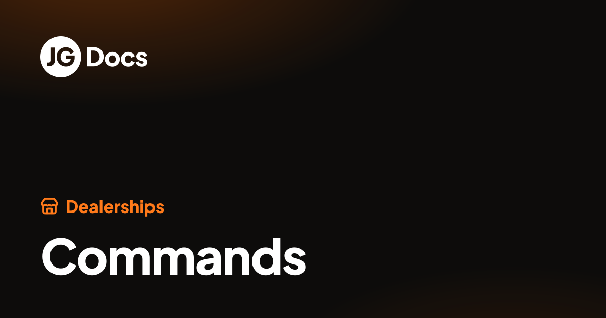Commands | JG Scripts Docs