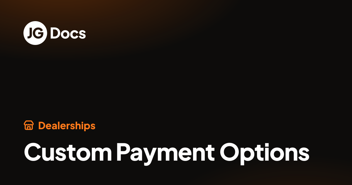 Custom Payment Options | JG Scripts Docs