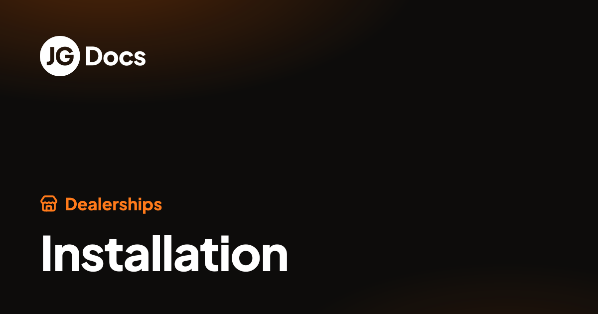Installation | JG Scripts Docs