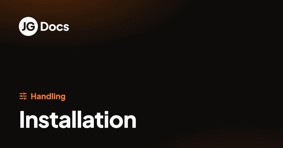 Installation | JG Scripts Docs