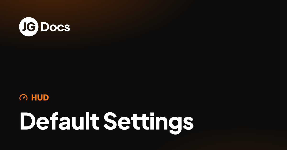 Bull Script Settings Default Settings | JG Scripts Docs