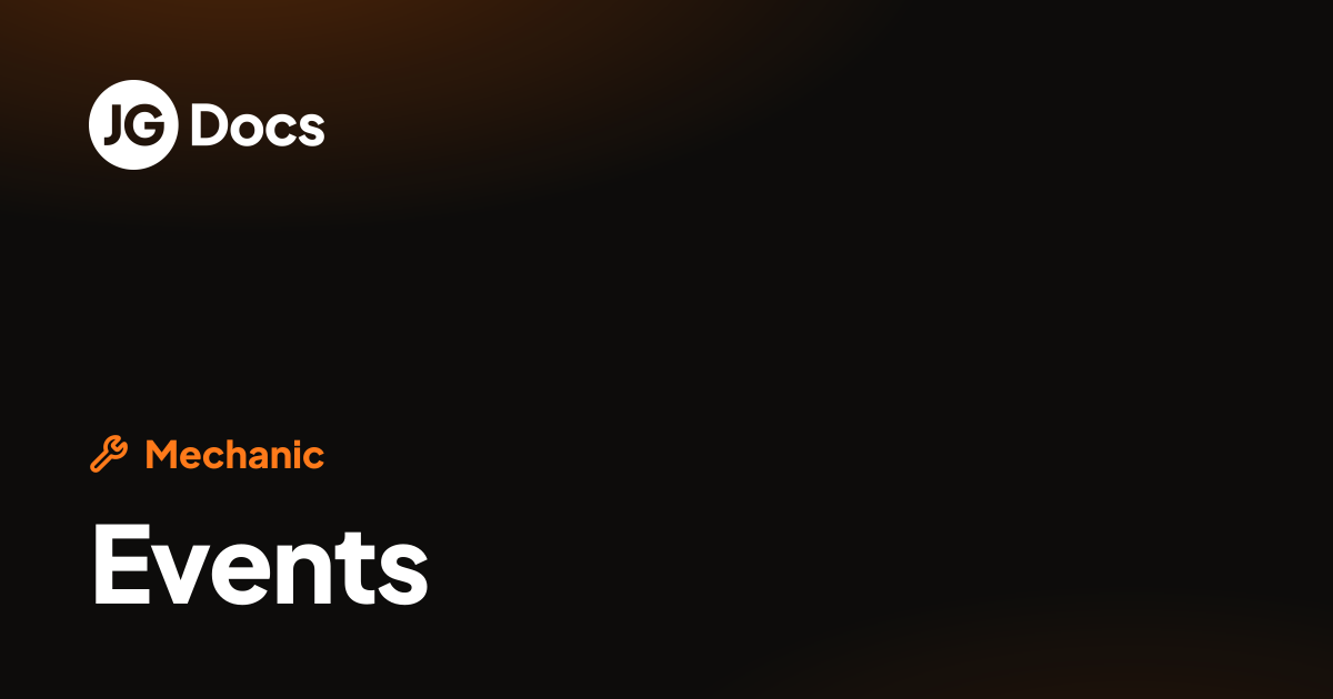 Events | JG Scripts Docs