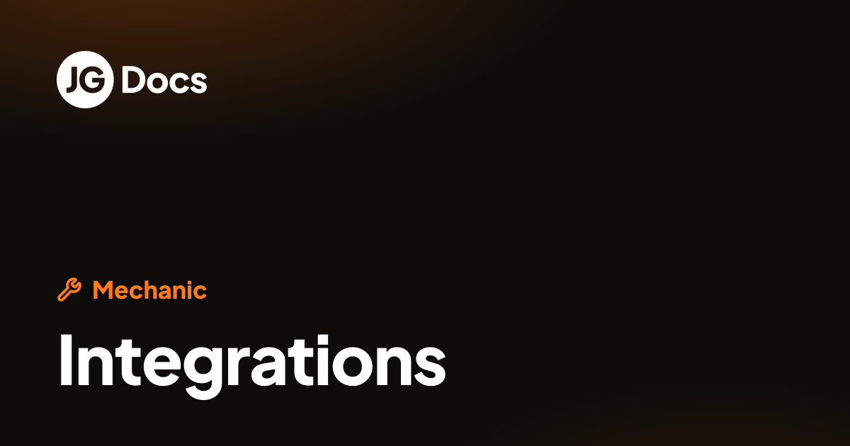 Integrations | JG Scripts Docs