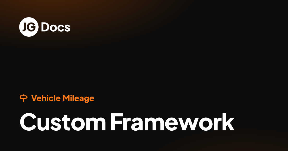 Custom Framework | JG Scripts Docs