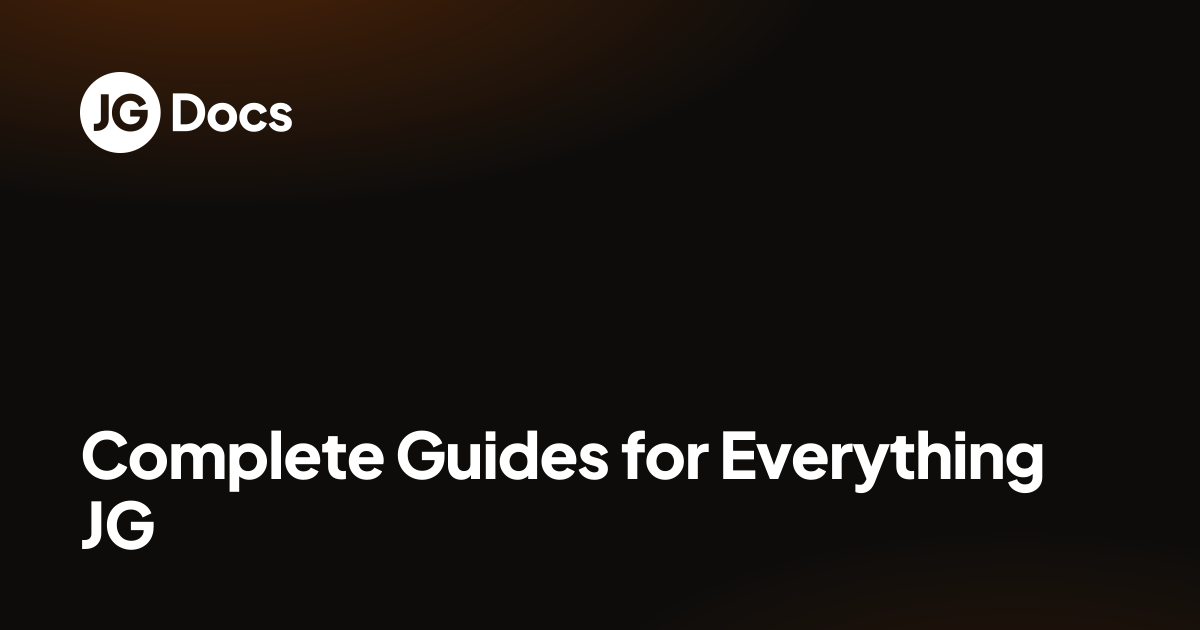 JG Scripts Docs